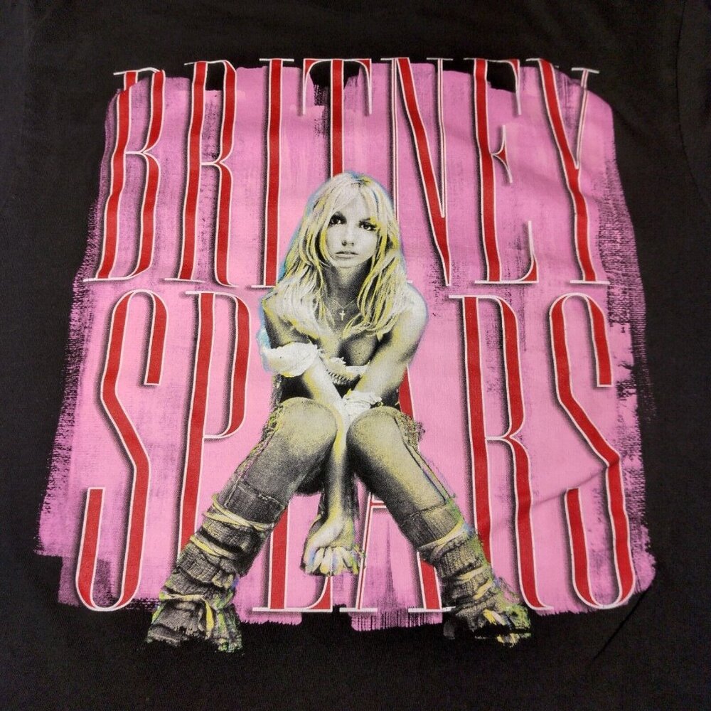 Britney Spears T Shirt Unisex Large Black Pink Pop Music Short Sleeve Cotton